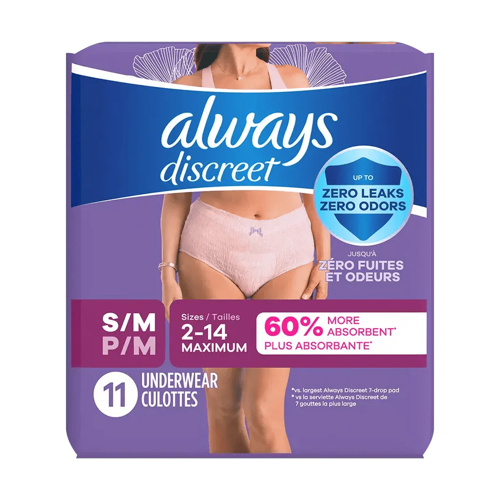 Always Discreet Maximum Protection Underwear.