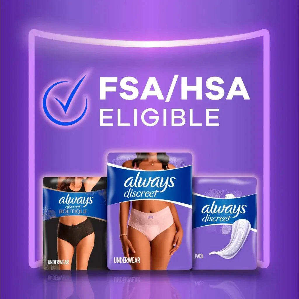 Always Discreet Maximum Protection Underwear.